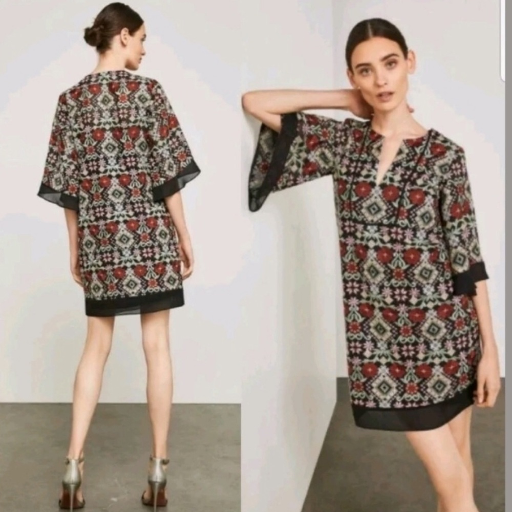 BCBGMaxAzria Tati Floral Embroidered Dress size S